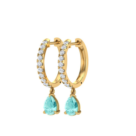 Lab Grown Paraiba Pear Drop Earrings – 1.28ct | One-of-a-Kind