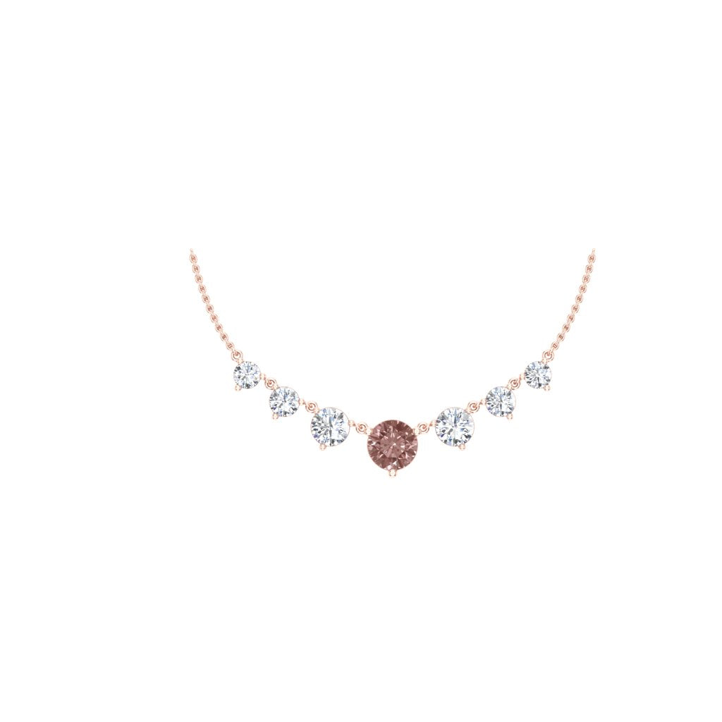 Sakura Pink 1.69ct Graduated Necklace – 14K Rose Gold Plated