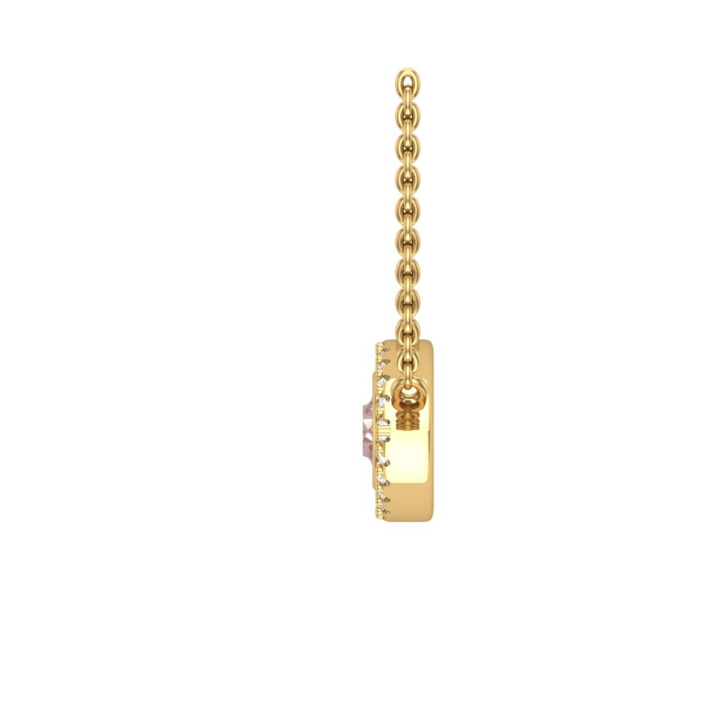 Sakura Pink 1.70ct Evil Eye Pendant – 14K Yellow Gold Plated (18” + 2” Extender)