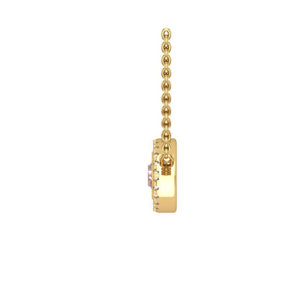 Sakura Pink 1.70ct Evil Eye Pendant – 14K Yellow Gold Plated (18” + 2” Extender)