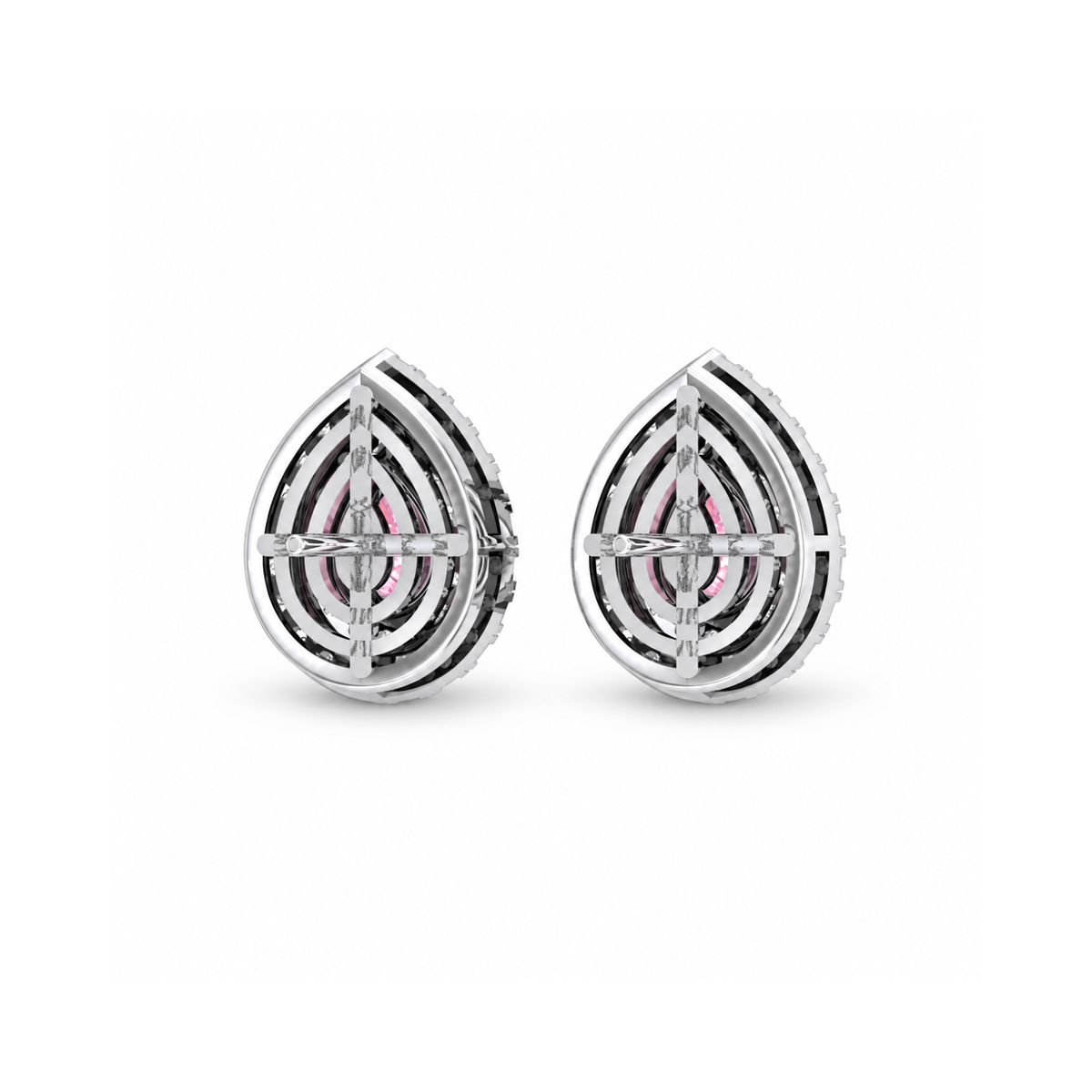 Sakura Duchess Pear Halo Earrings