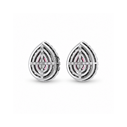 Sakura Duchess Pear Halo Earrings