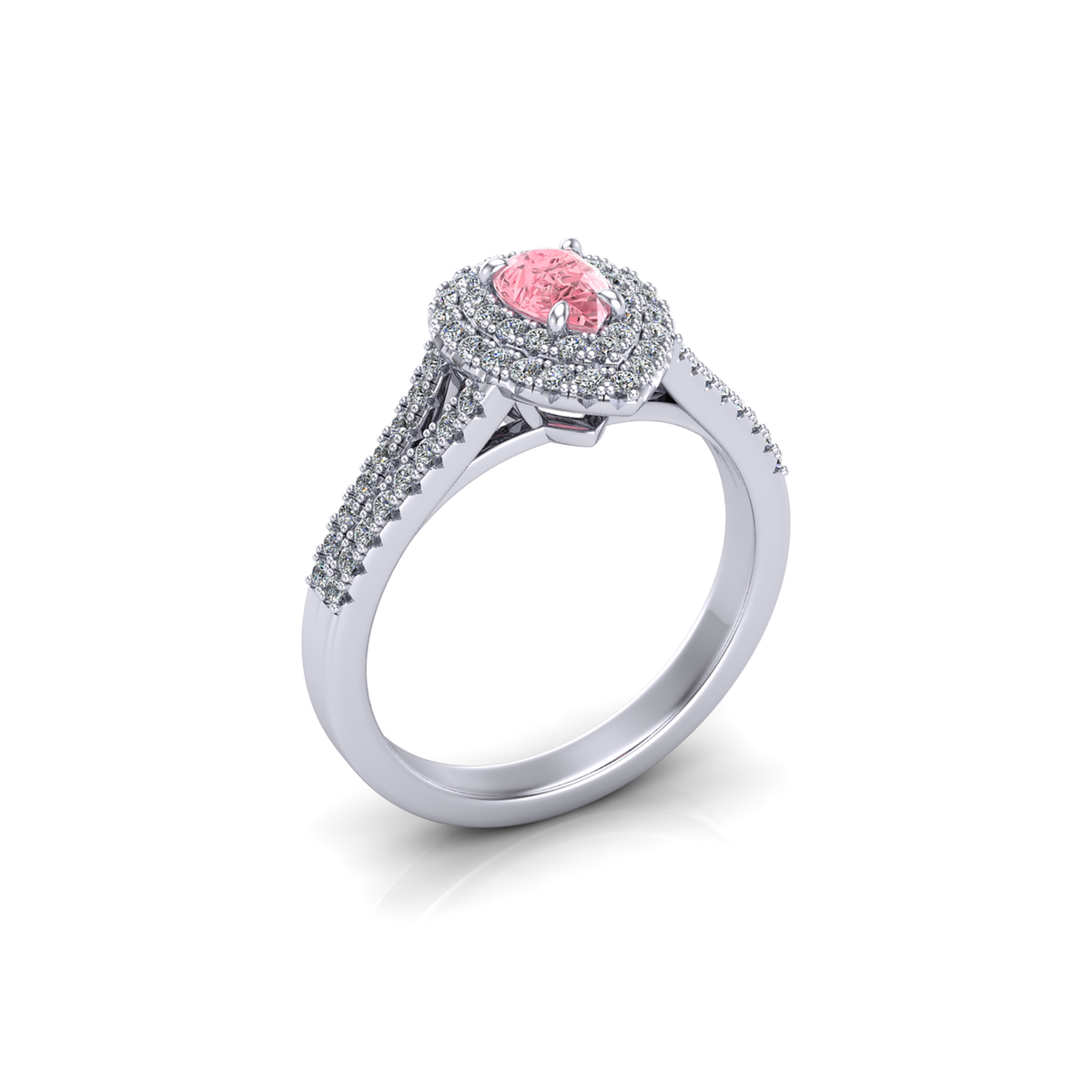 Sakura Empress Pear Halo Ring