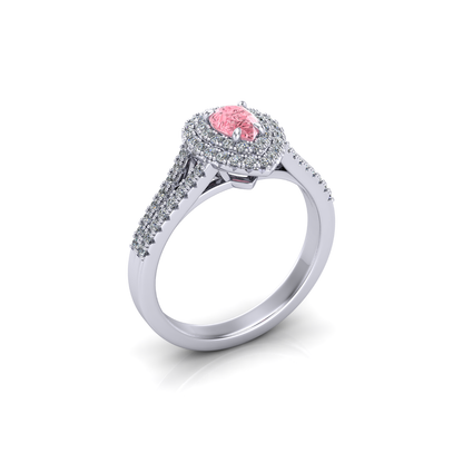 Sakura Empress Pear Halo Ring