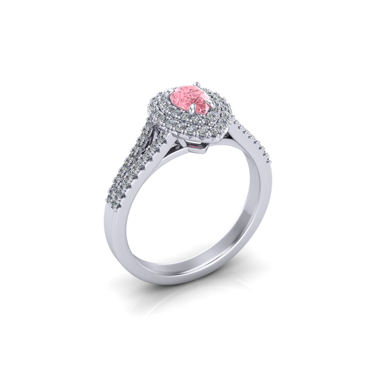 Sakura Empress Pear Halo Ring