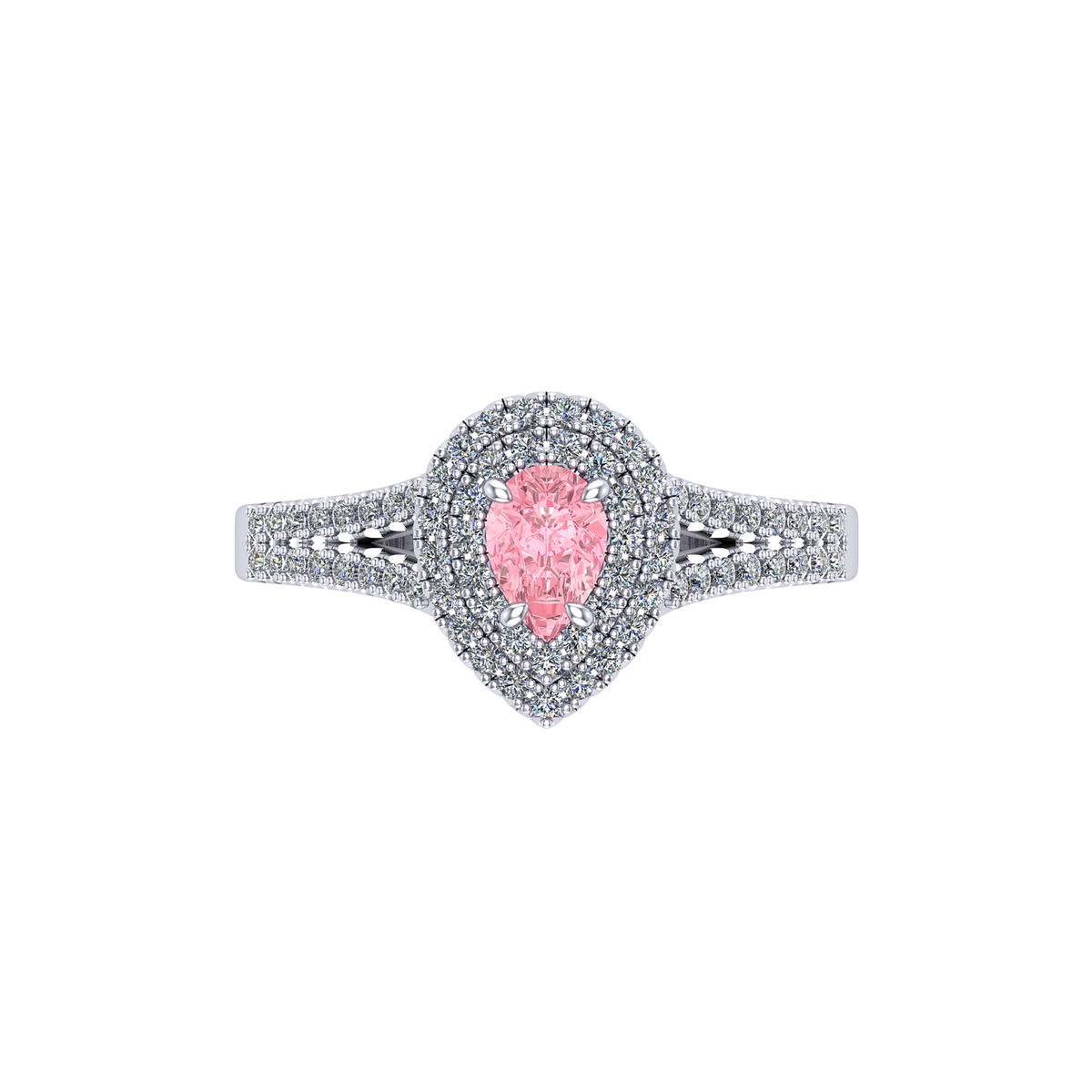 Sakura Empress Pear Halo Ring