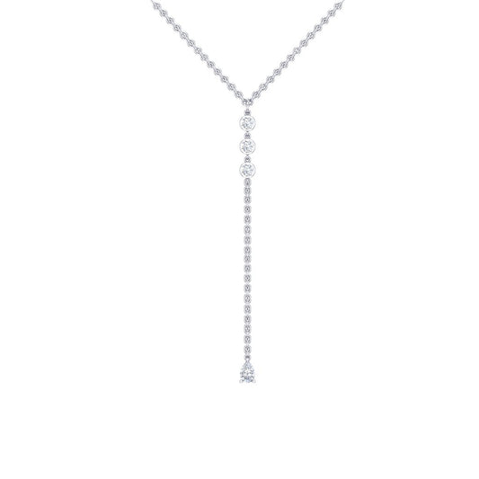 Celeste Drop Necklace – Moissanite in 14k White Gold Plating