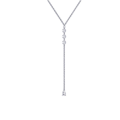 Celeste Drop Necklace – Moissanite in 14k White Gold Plating