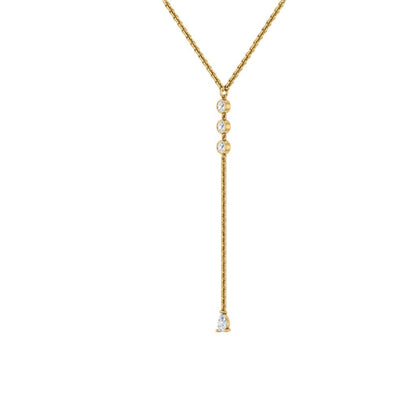 Celeste Drop Necklace – Moissanite in 14k Yellow Gold Plating