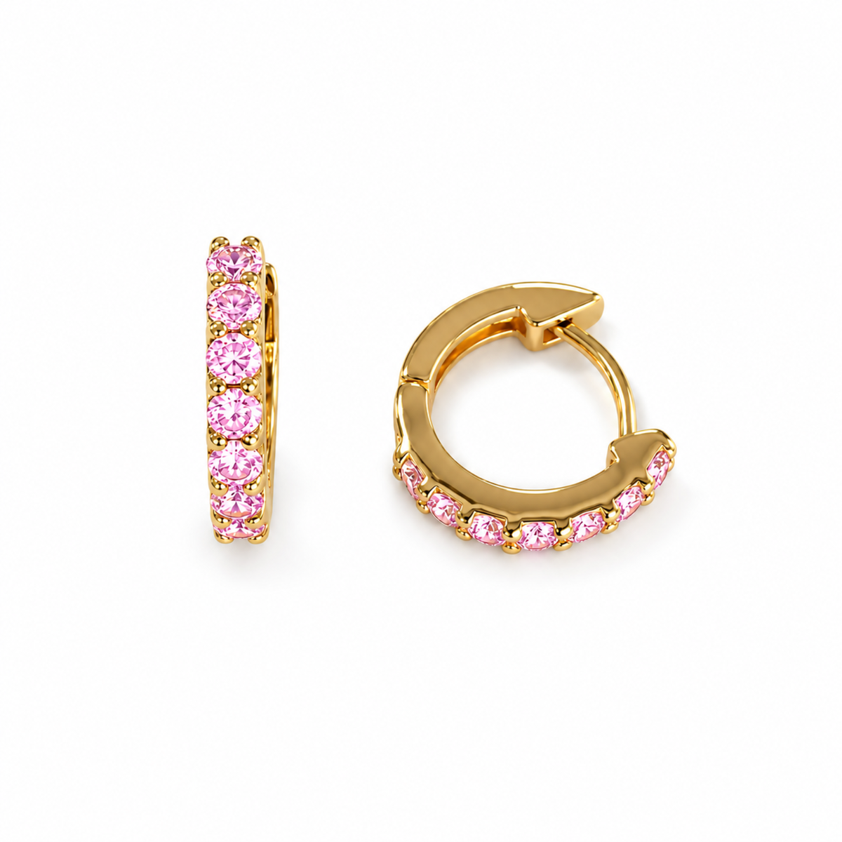 Sakura Pink Huggie Earrings