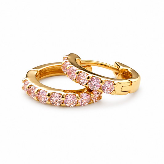 Sakura Pink Huggie Earrings