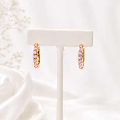 Sakura Pink Huggie Earrings