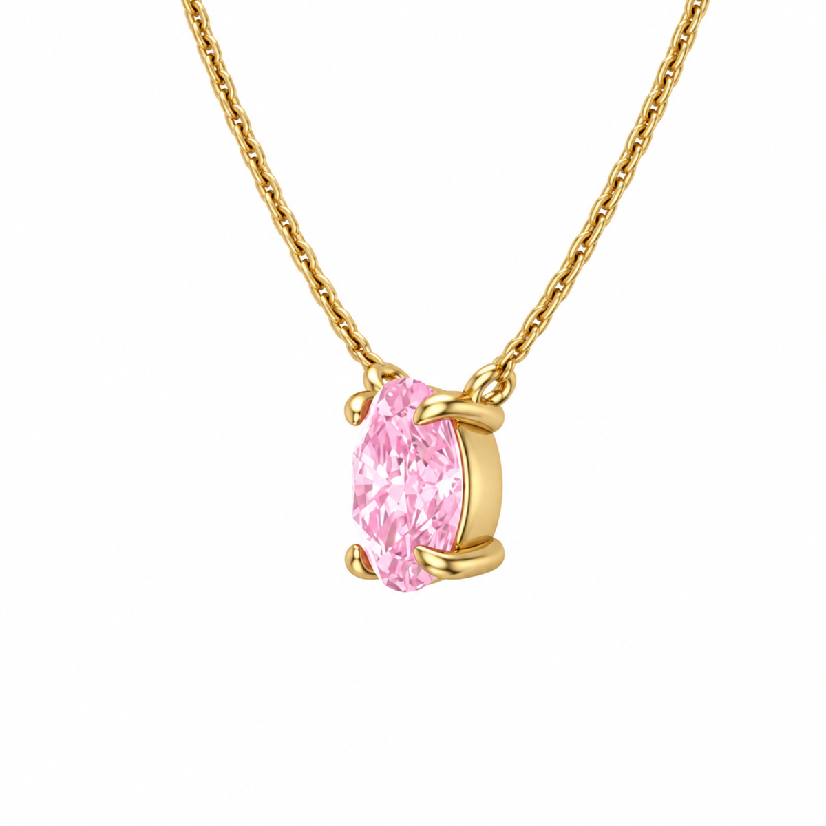 Sakura Pink Solitaire Necklace