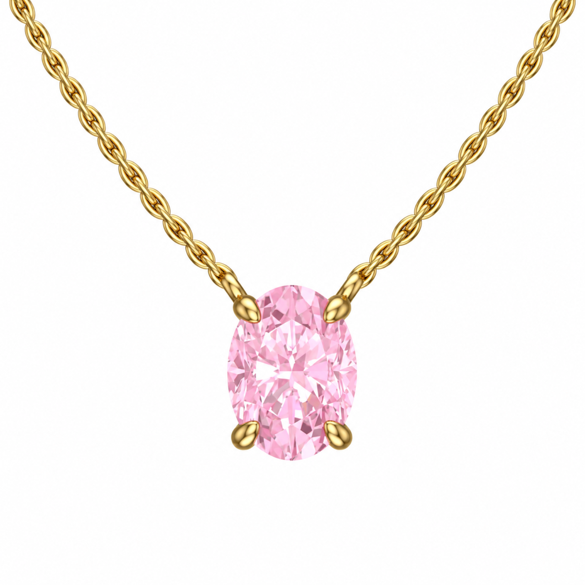 Sakura Pink Solitaire Necklace