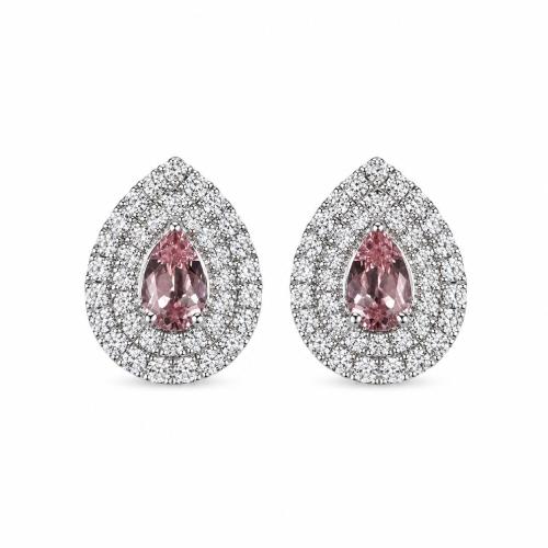 Sakura Duchess Pear Halo Earrings