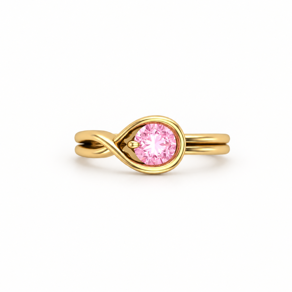 Sakura Pink Solitaire Ring