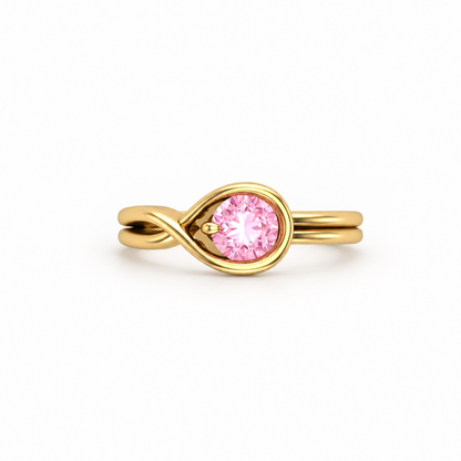 Sakura Pink Solitaire Ring